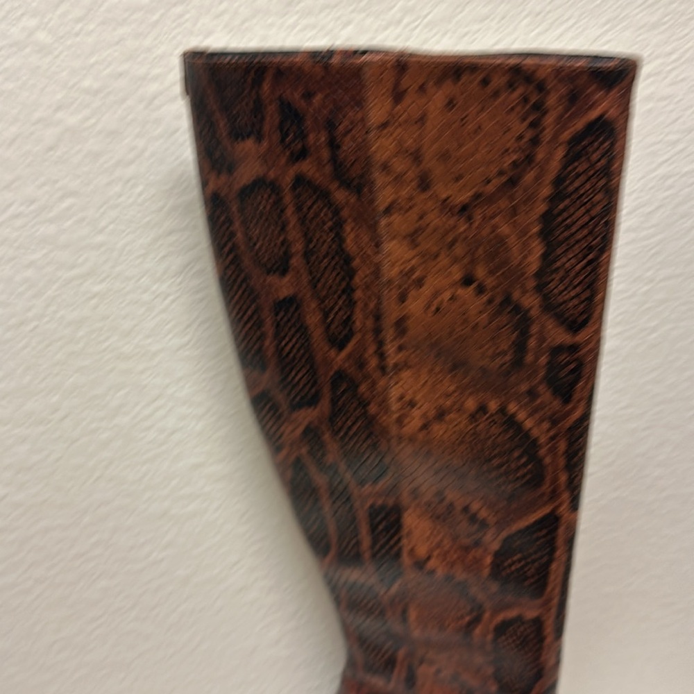 Sam Edelman Brown Snake Print Heeled Boots - Picture 5 of 11